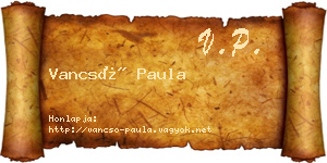 Vancsó Paula névjegykártya